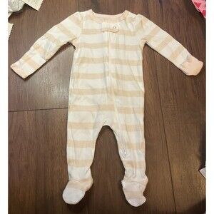 Cloud Island Neutral 0-3 Months Sleeper 2 Way Zip Snap Built In Mitten NWOT